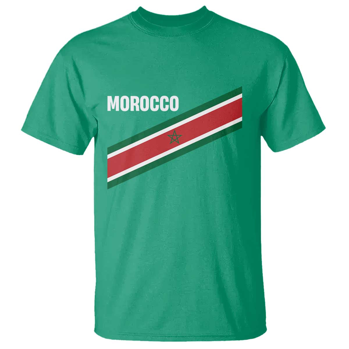 Morocco Moroccan Flag T Shirt Green Star Maroc Stripes