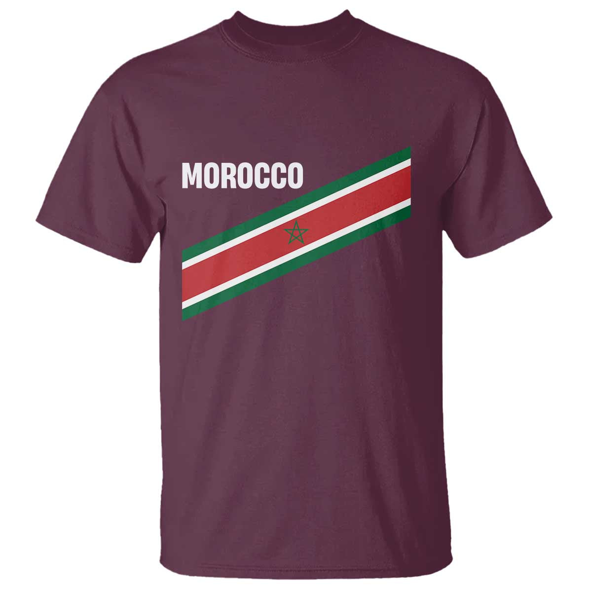 Morocco Moroccan Flag T Shirt Green Star Maroc Stripes