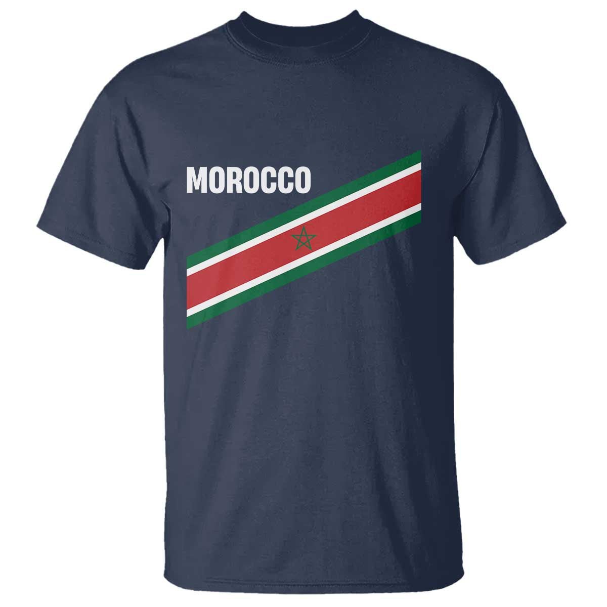 Morocco Moroccan Flag T Shirt Green Star Maroc Stripes