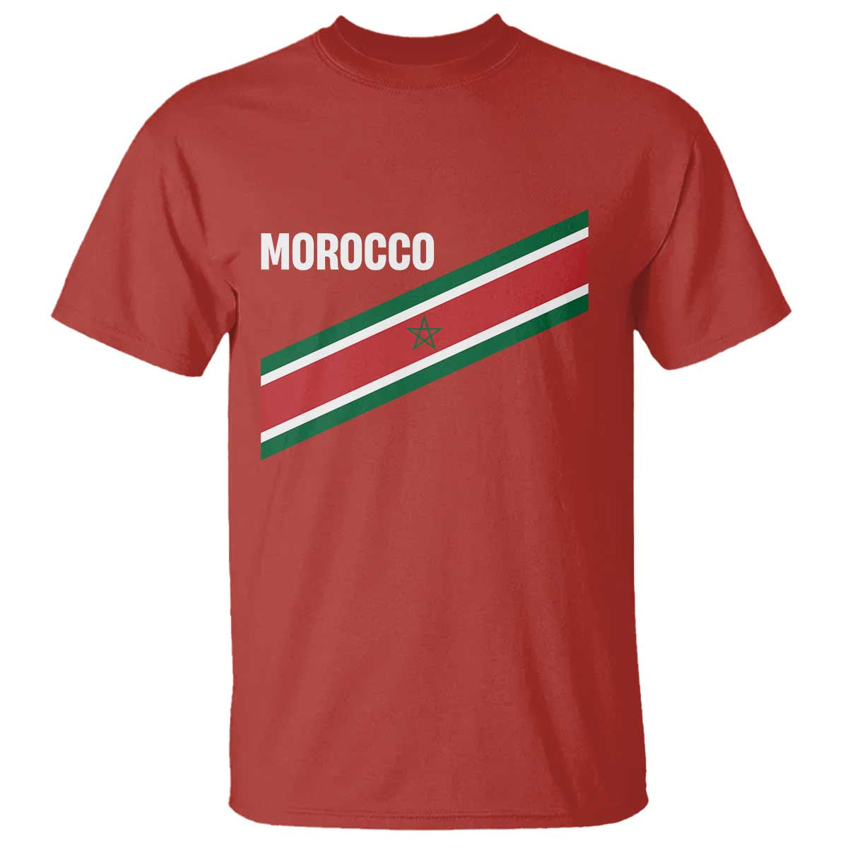 Morocco Moroccan Flag T Shirt Green Star Maroc Stripes