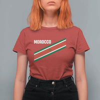 Morocco Moroccan Flag T Shirt For Women Green Star Maroc Stripes