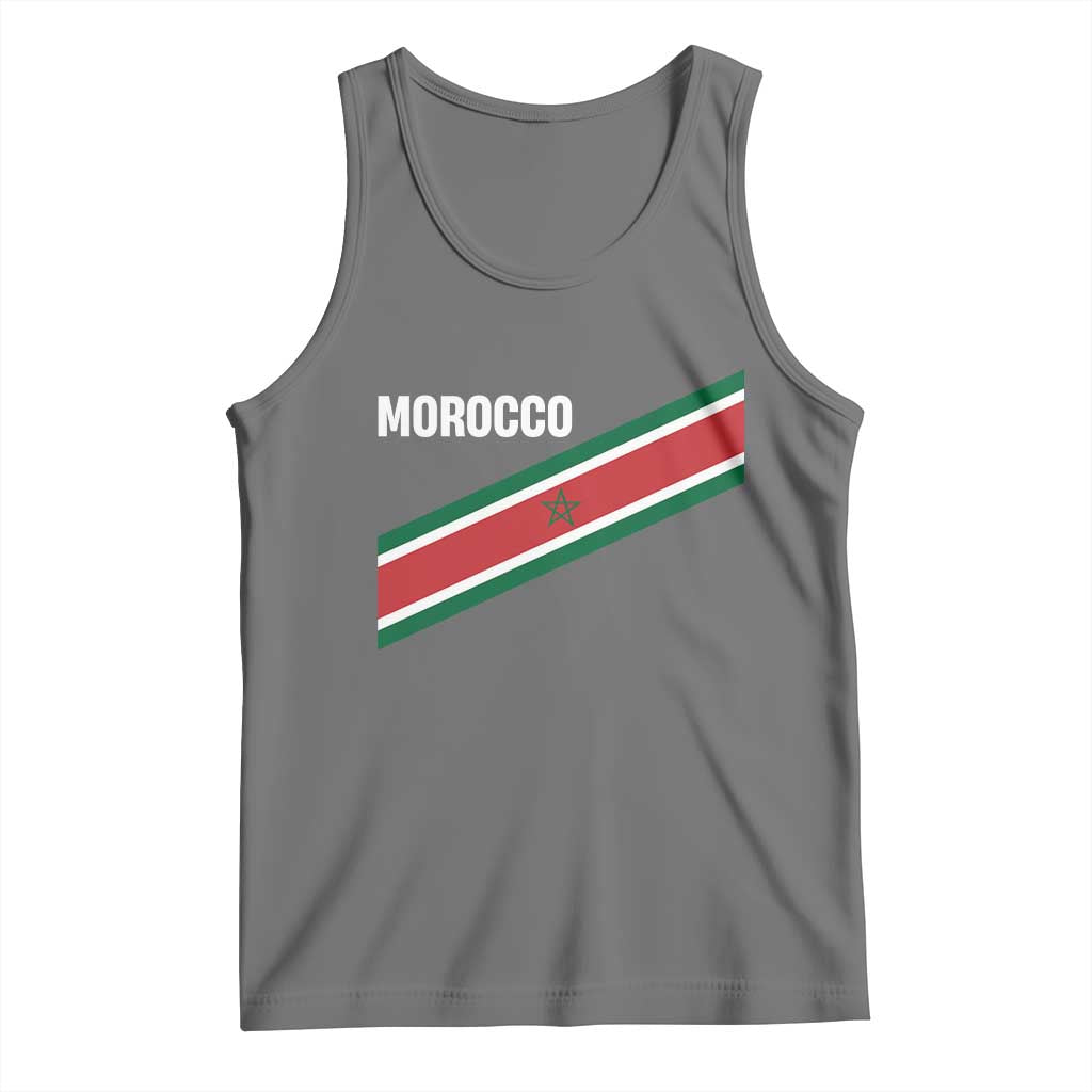 Morocco Moroccan Flag Tank Top Green Star Maroc Stripes