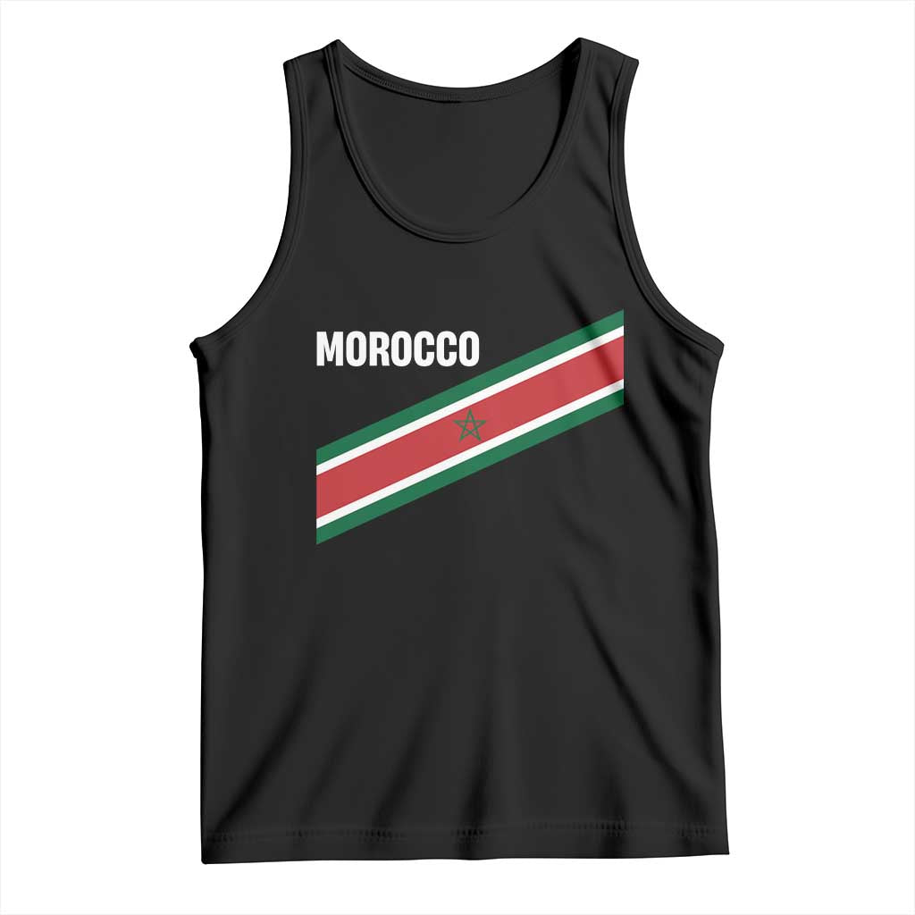 Morocco Moroccan Flag Tank Top Green Star Maroc Stripes