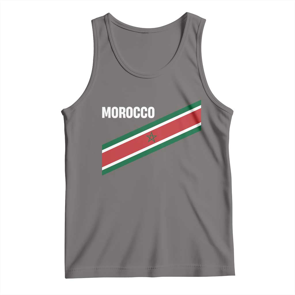 Morocco Moroccan Flag Tank Top Green Star Maroc Stripes