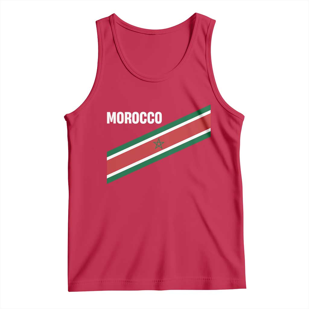 Morocco Moroccan Flag Tank Top Green Star Maroc Stripes