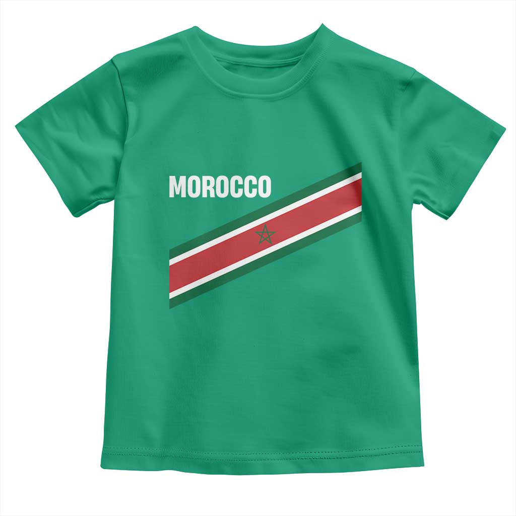 Morocco Moroccan Flag Toddler T Shirt Green Star Maroc Stripes
