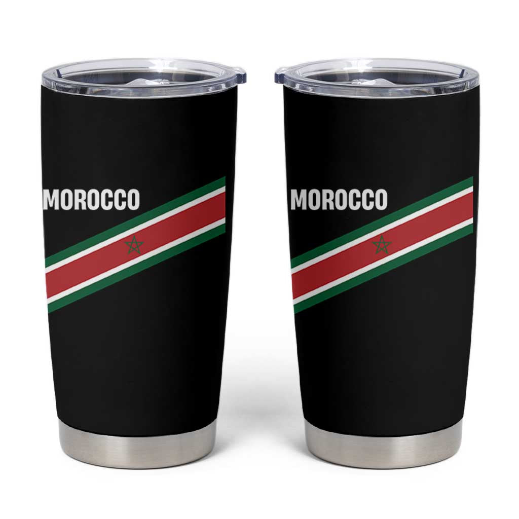 Morocco Moroccan Flag Tumbler Cup Green Star Maroc Stripes