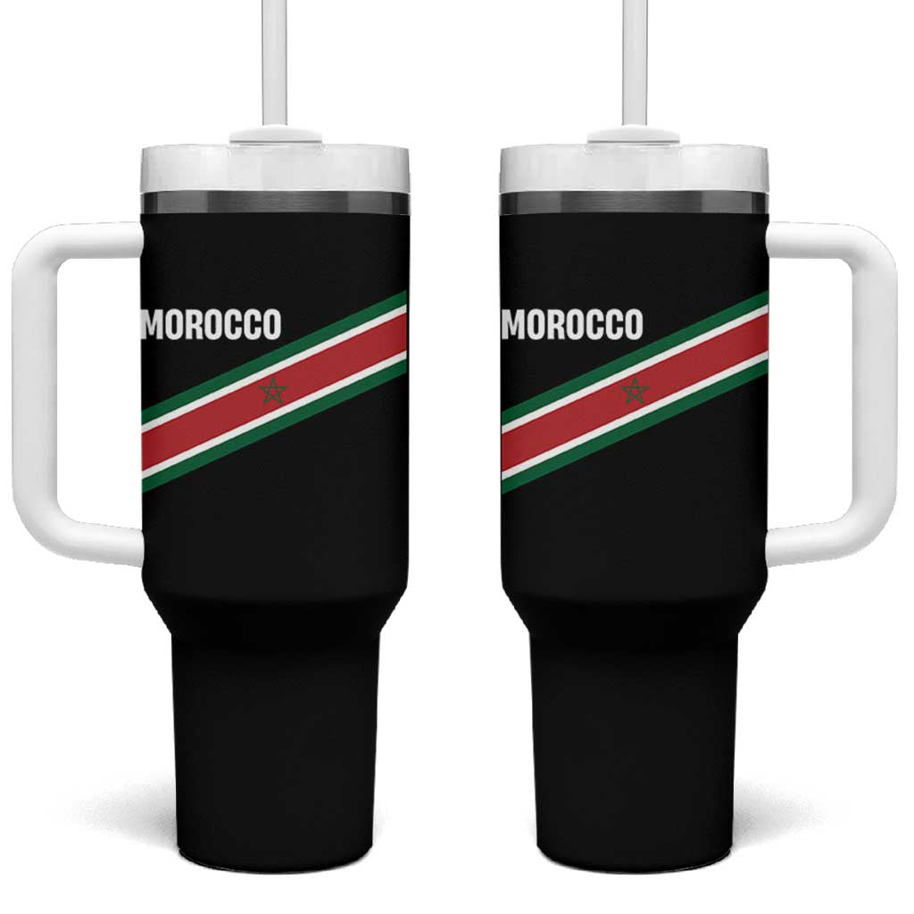 Morocco Moroccan Flag Tumbler With Handle Green Star Maroc Stripes