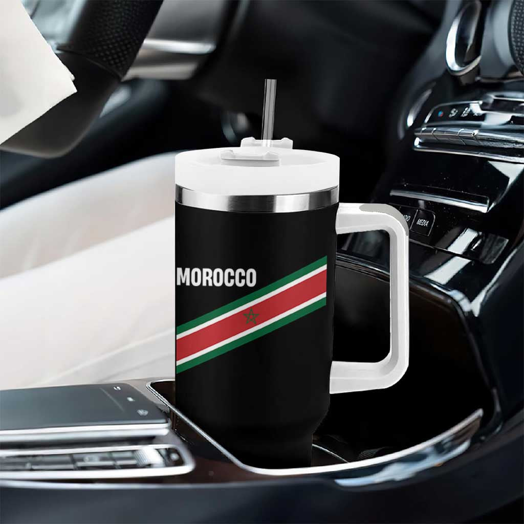 Morocco Moroccan Flag Tumbler With Handle Green Star Maroc Stripes