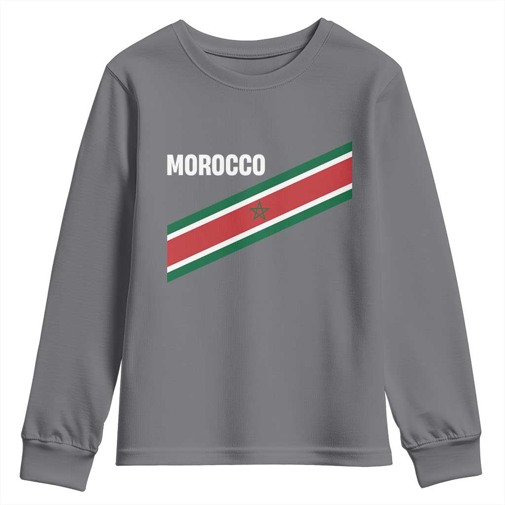 Morocco Moroccan Flag Youth Sweatshirt Green Star Maroc Stripes
