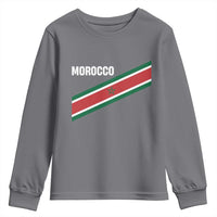 Morocco Moroccan Flag Youth Sweatshirt Green Star Maroc Stripes
