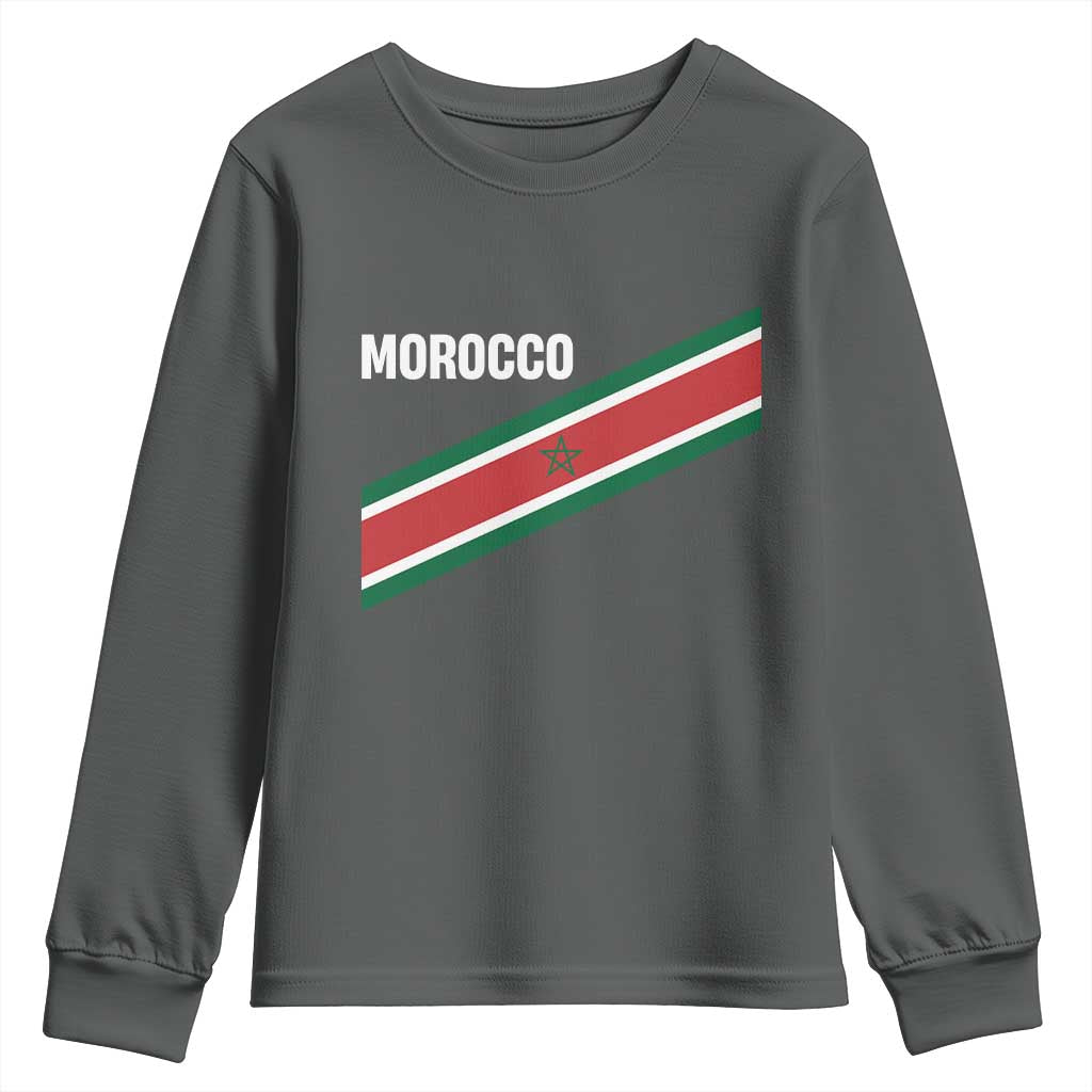 Morocco Moroccan Flag Youth Sweatshirt Green Star Maroc Stripes