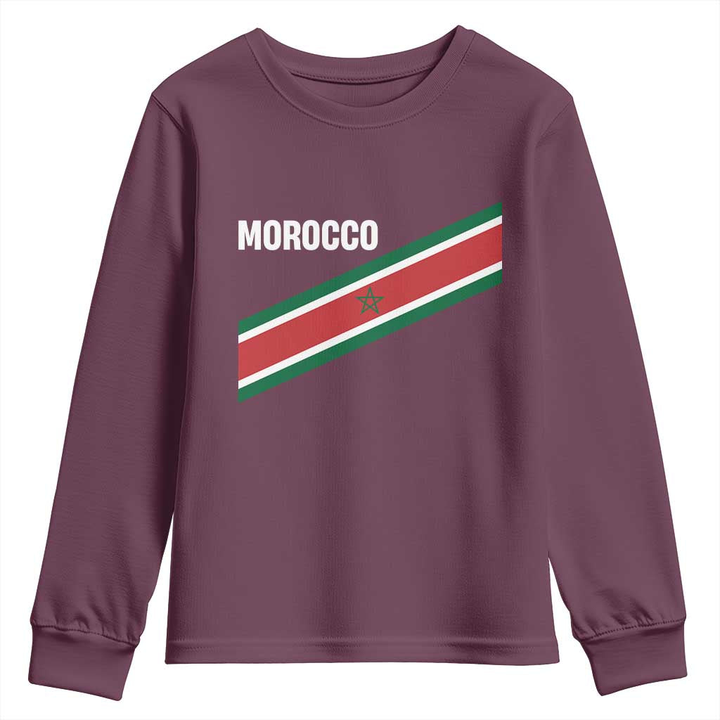 Morocco Moroccan Flag Youth Sweatshirt Green Star Maroc Stripes
