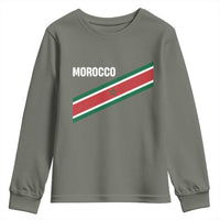 Morocco Moroccan Flag Youth Sweatshirt Green Star Maroc Stripes
