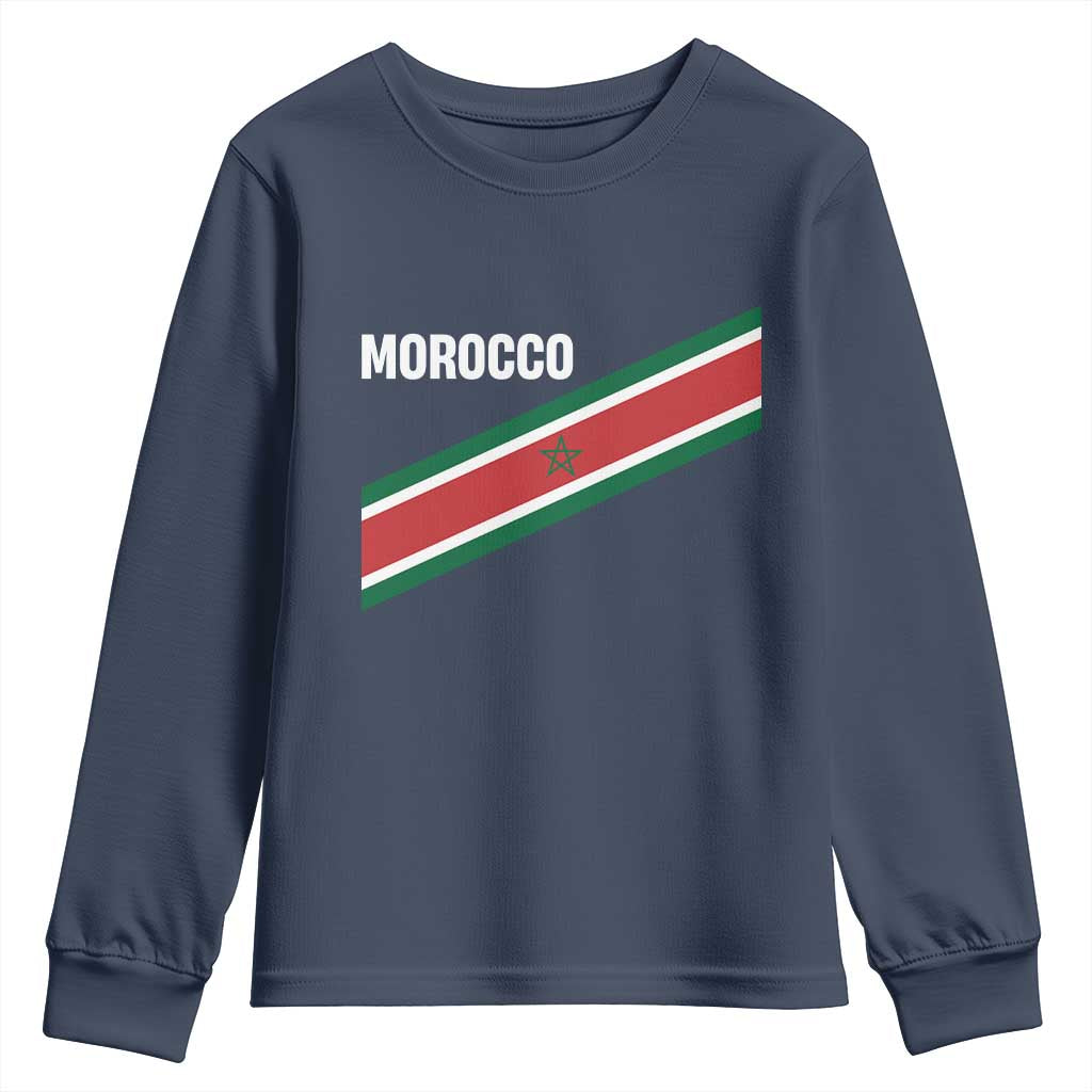 Morocco Moroccan Flag Youth Sweatshirt Green Star Maroc Stripes