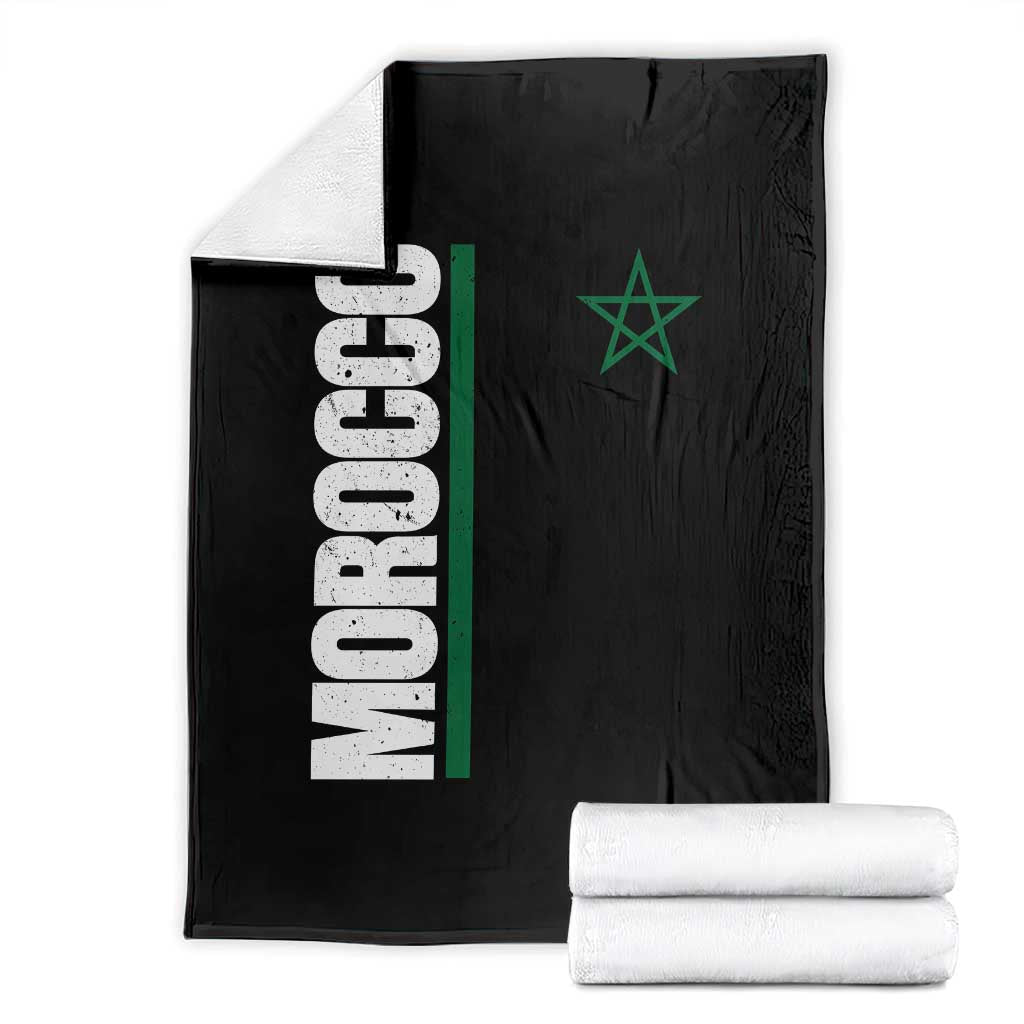 Morocco Green Star Flag Patriotic Moroccan Pride Throw Blanket