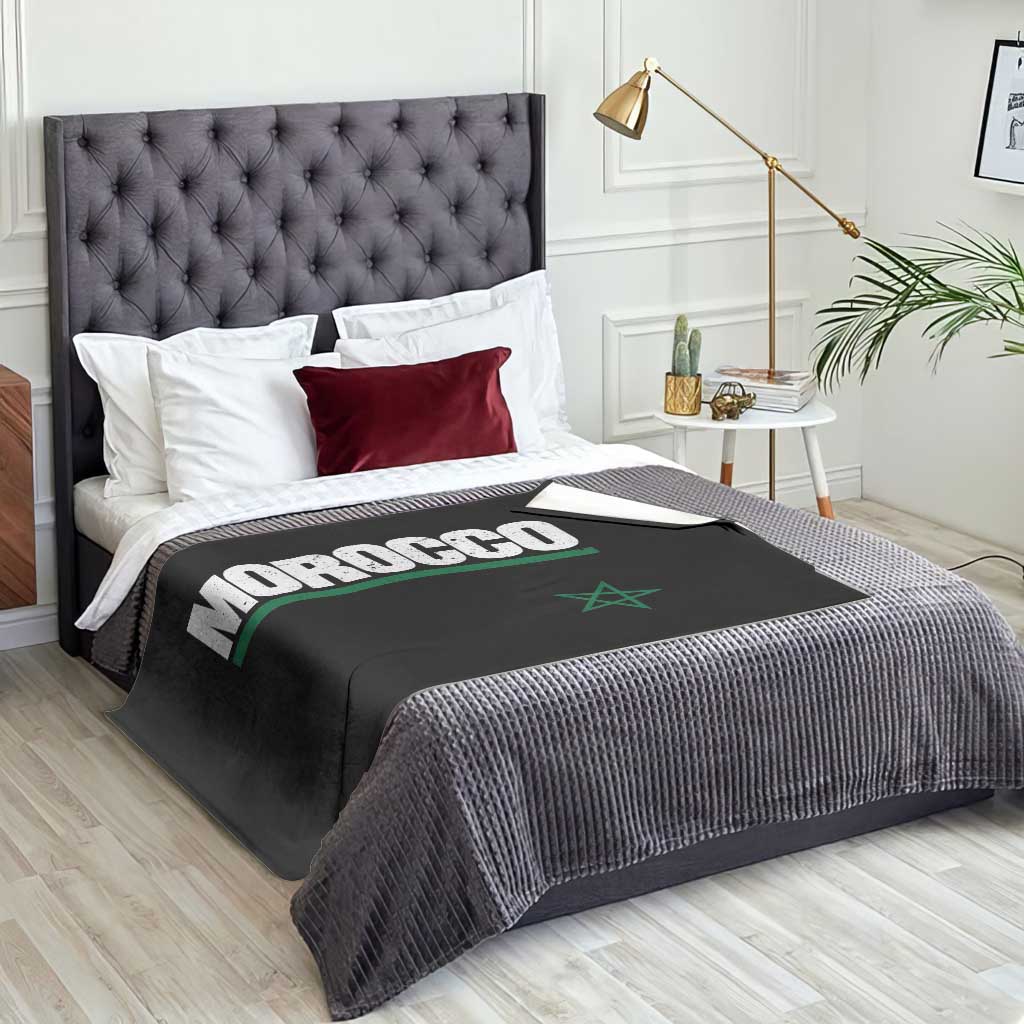Morocco Green Star Flag Patriotic Moroccan Pride Throw Blanket