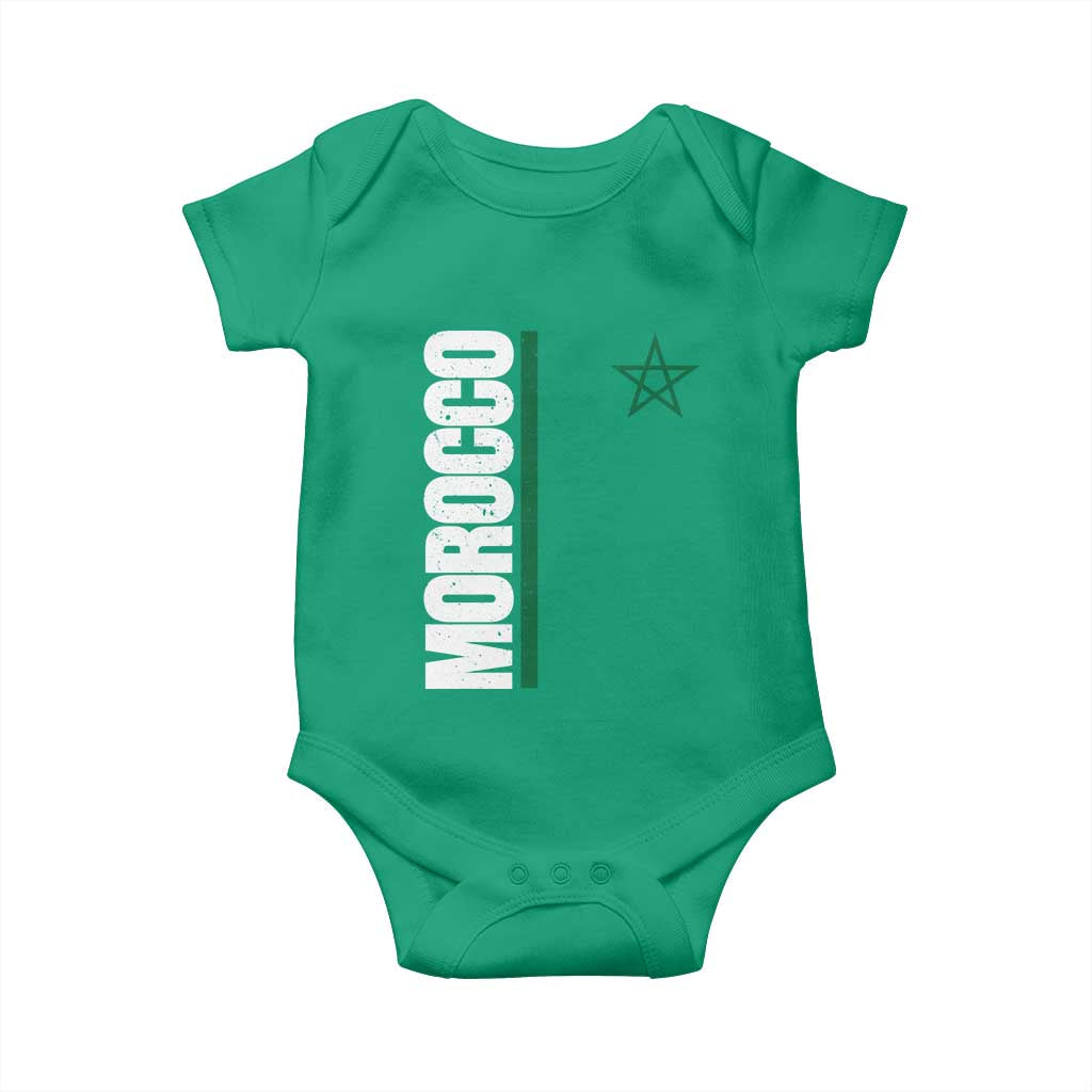 Morocco Green Star Flag Patriotic Moroccan Pride Baby Onesie