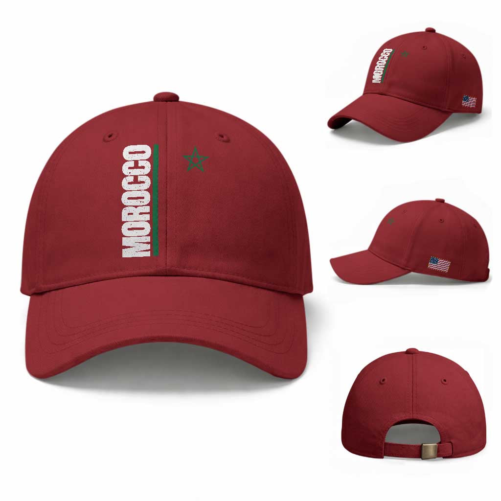 Morocco Green Star Flag Patriotic Moroccan Pride Baseball Cap