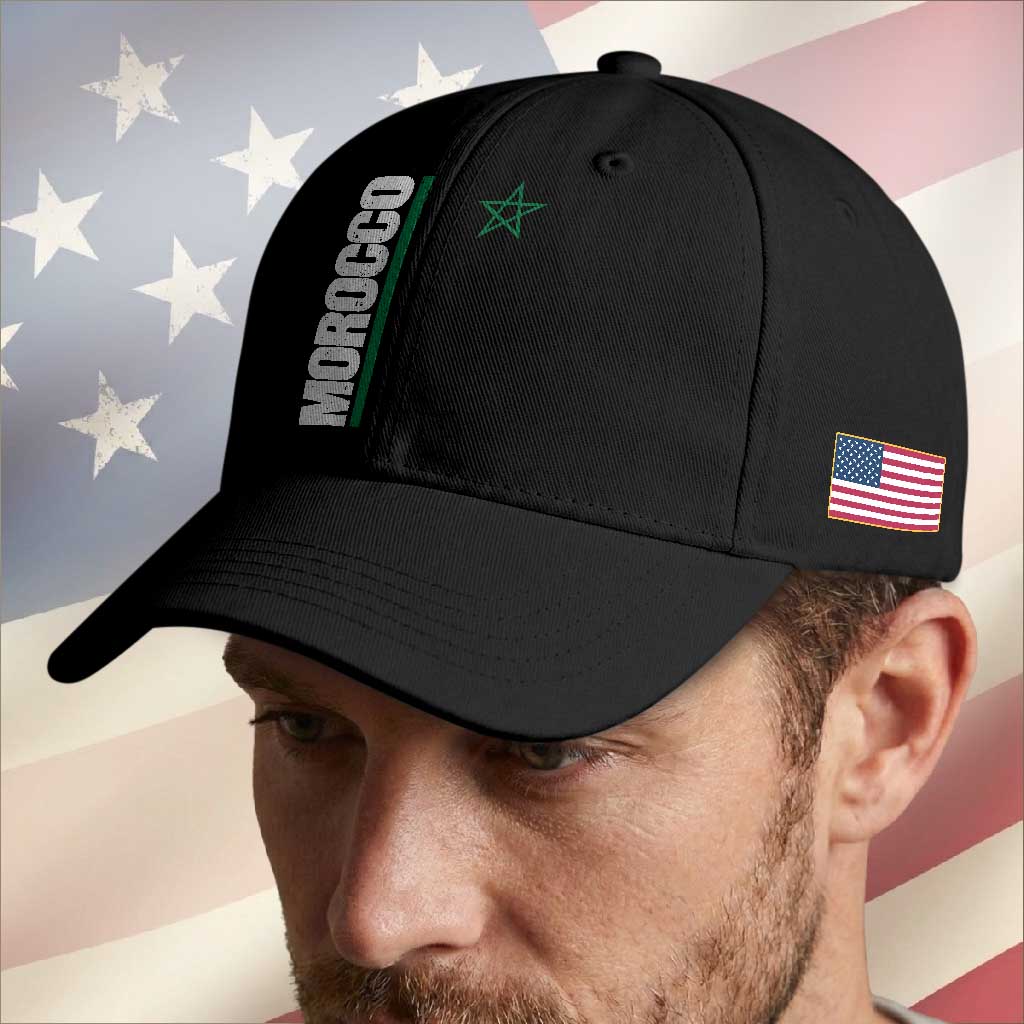 Morocco Green Star Flag Patriotic Moroccan Pride Baseball Cap