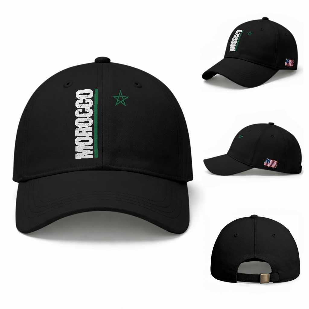 Morocco Green Star Flag Patriotic Moroccan Pride Baseball Cap