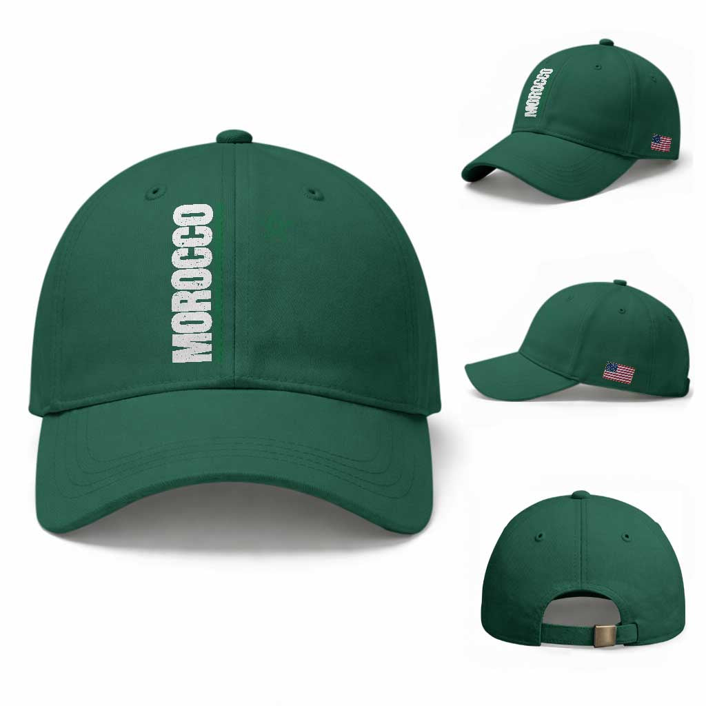 Morocco Green Star Flag Patriotic Moroccan Pride Baseball Cap