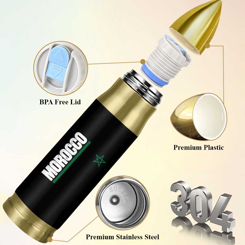 Morocco Green Star Flag Patriotic Moroccan Pride Bullet Tumbler