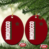 Morocco Green Star Flag Patriotic Moroccan Pride Ceramic Ornament