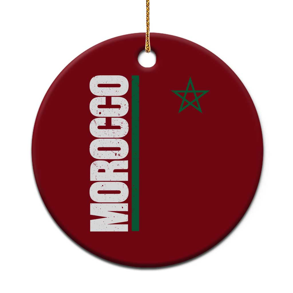 Morocco Green Star Flag Patriotic Moroccan Pride Ceramic Ornament