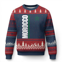 Morocco Green Star Flag Patriotic Moroccan Pride Ugly Christmas Sweater