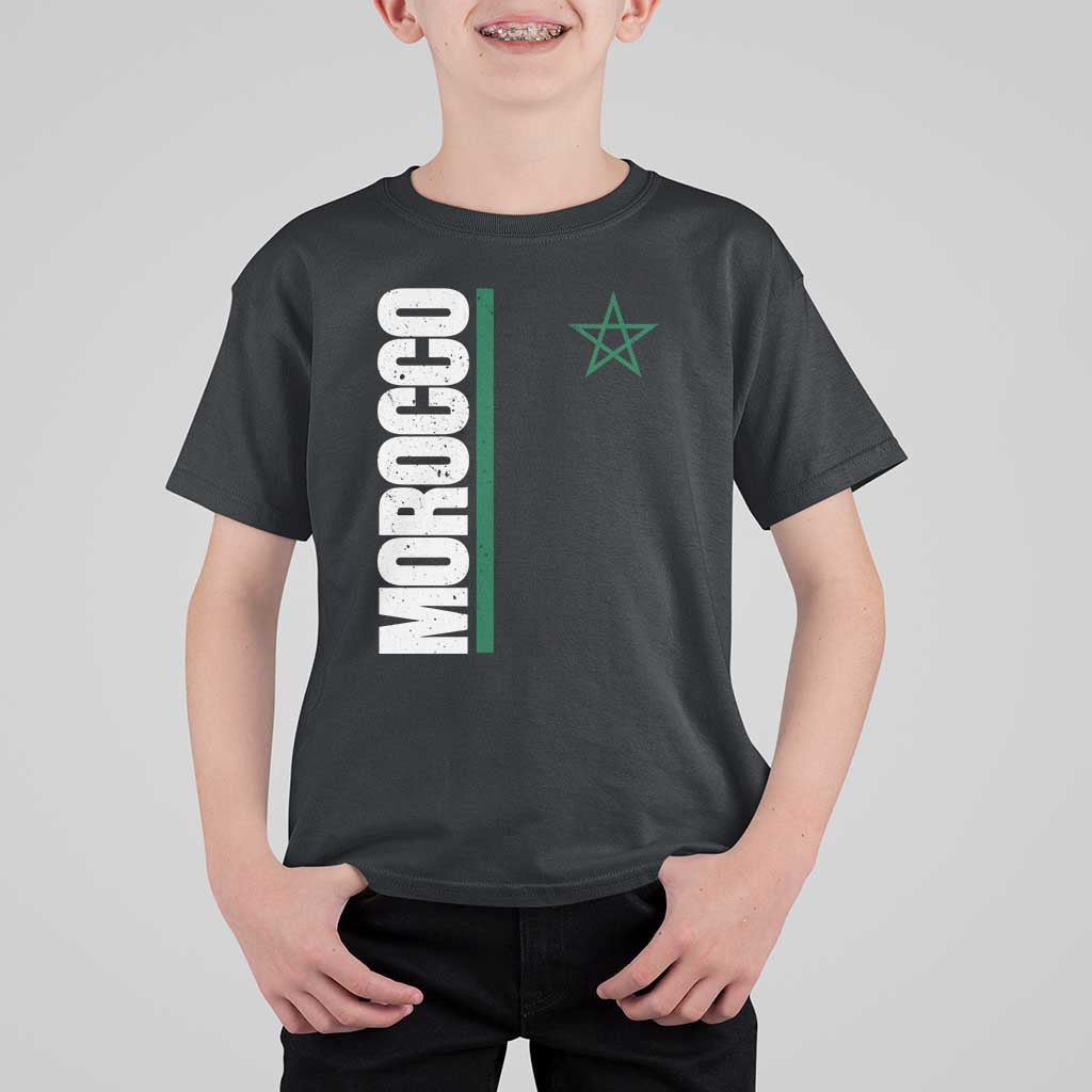 Morocco Green Star Flag Patriotic Moroccan Pride T Shirt For Kid