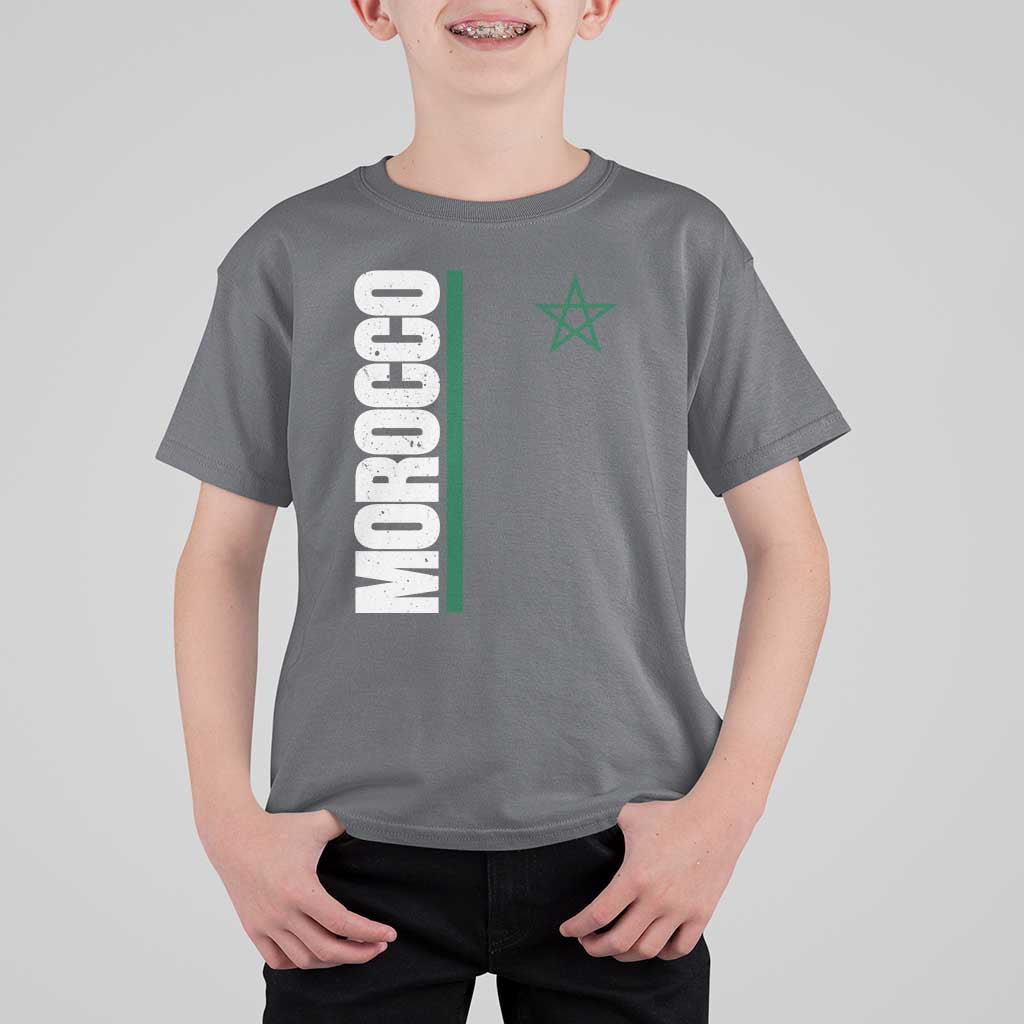 Morocco Green Star Flag Patriotic Moroccan Pride T Shirt For Kid