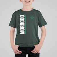 Morocco Green Star Flag Patriotic Moroccan Pride T Shirt For Kid