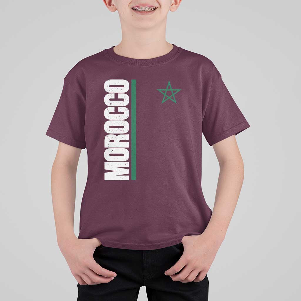 Morocco Green Star Flag Patriotic Moroccan Pride T Shirt For Kid