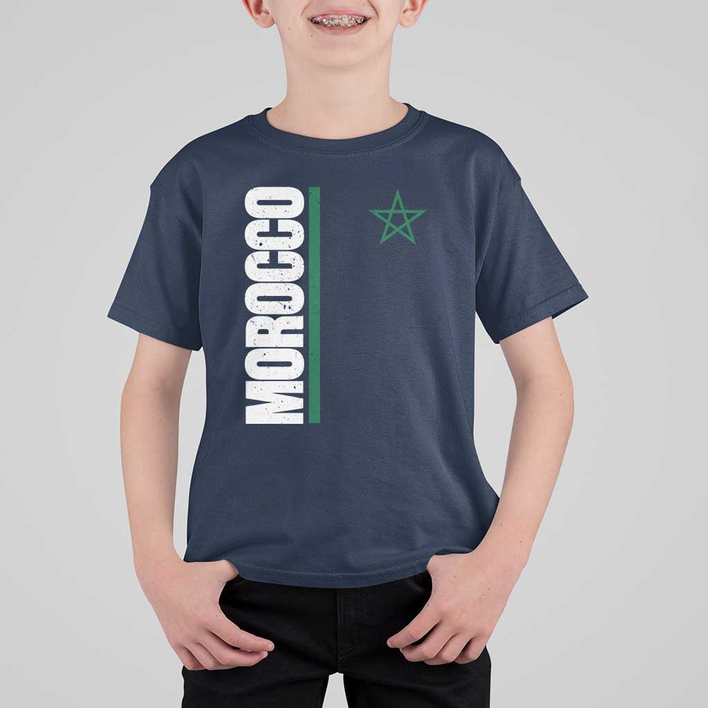 Morocco Green Star Flag Patriotic Moroccan Pride T Shirt For Kid