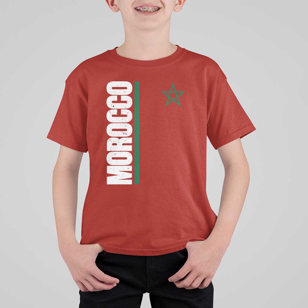 Morocco Green Star Flag Patriotic Moroccan Pride T Shirt For Kid