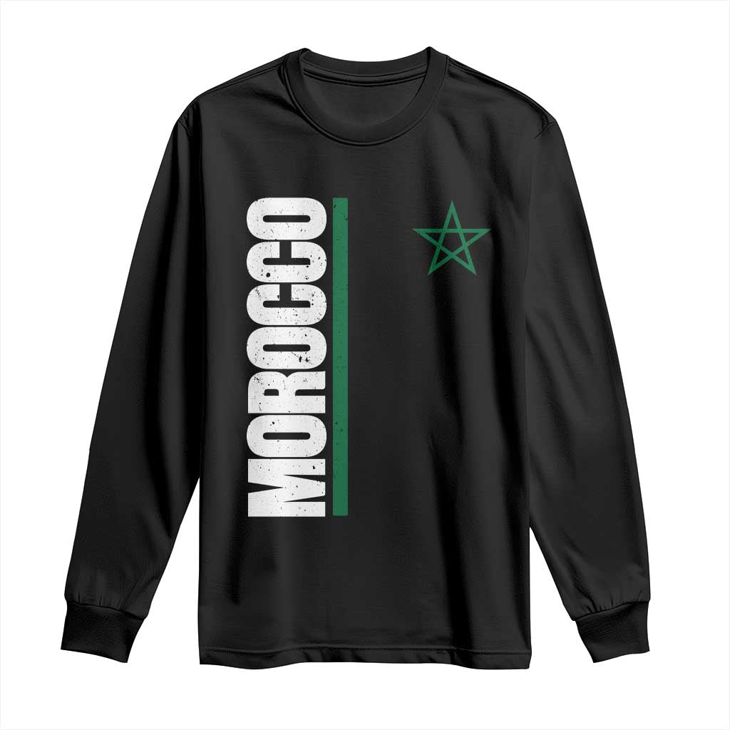 Morocco Green Star Flag Patriotic Moroccan Pride Long Sleeve Shirt