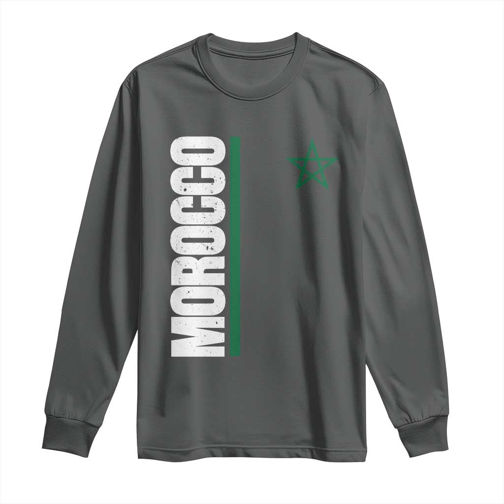 Morocco Green Star Flag Patriotic Moroccan Pride Long Sleeve Shirt