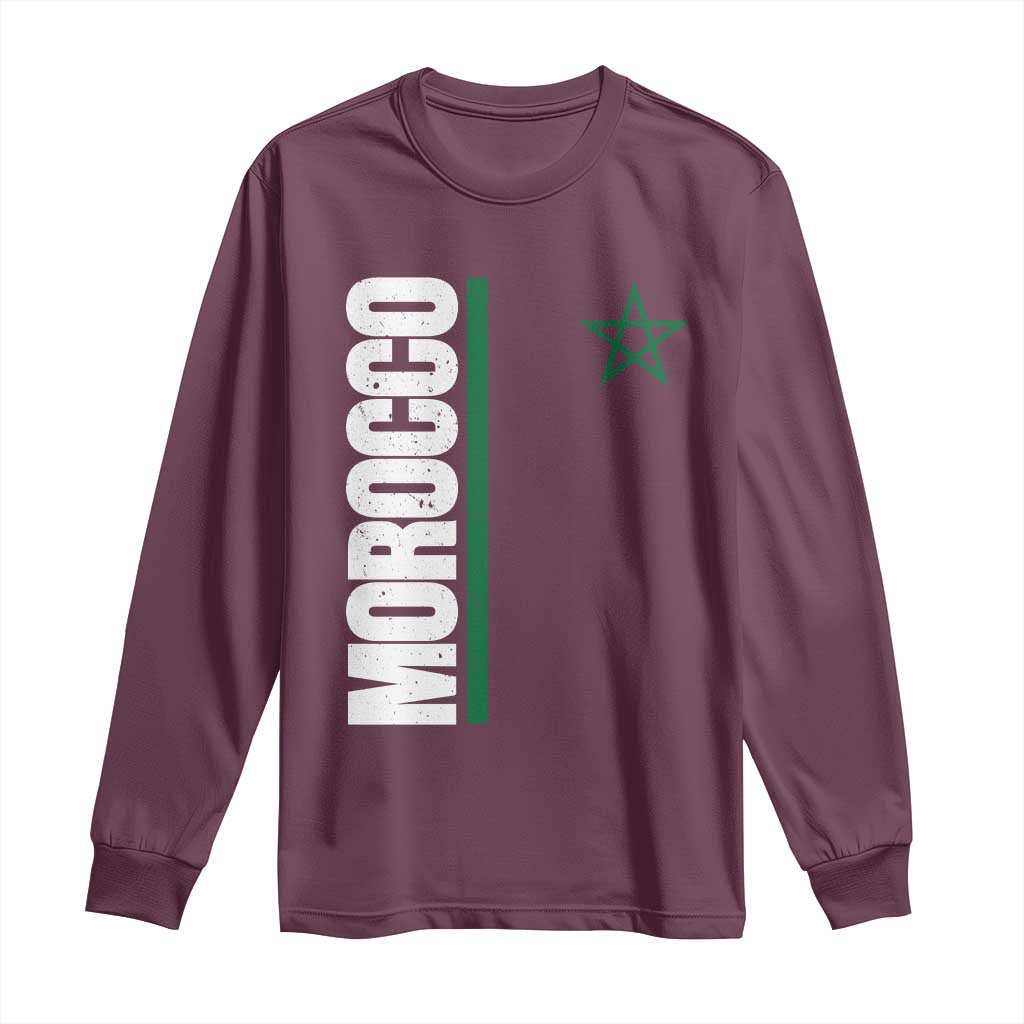 Morocco Green Star Flag Patriotic Moroccan Pride Long Sleeve Shirt