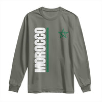 Morocco Green Star Flag Patriotic Moroccan Pride Long Sleeve Shirt