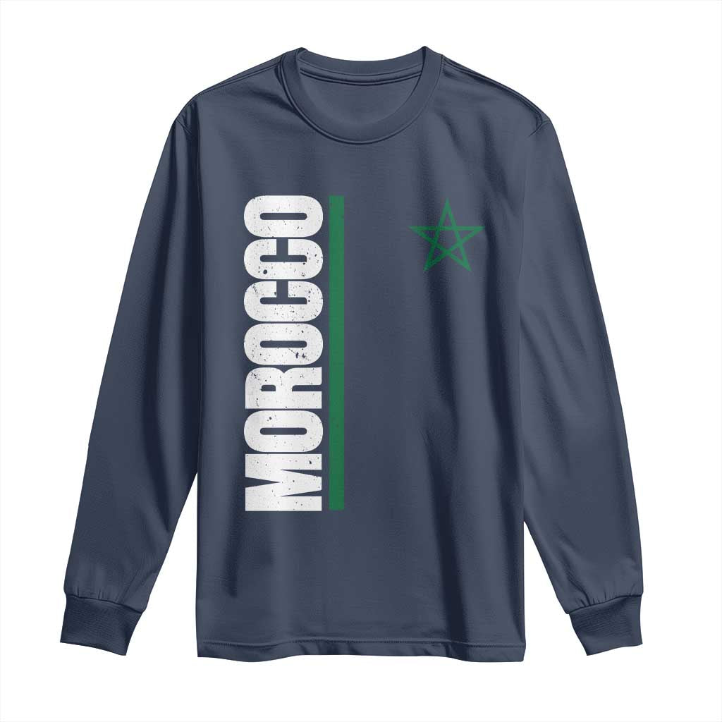 Morocco Green Star Flag Patriotic Moroccan Pride Long Sleeve Shirt