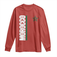 Morocco Green Star Flag Patriotic Moroccan Pride Long Sleeve Shirt