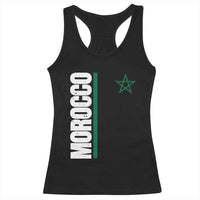 Morocco Green Star Flag Patriotic Moroccan Pride Racerback Tank Top