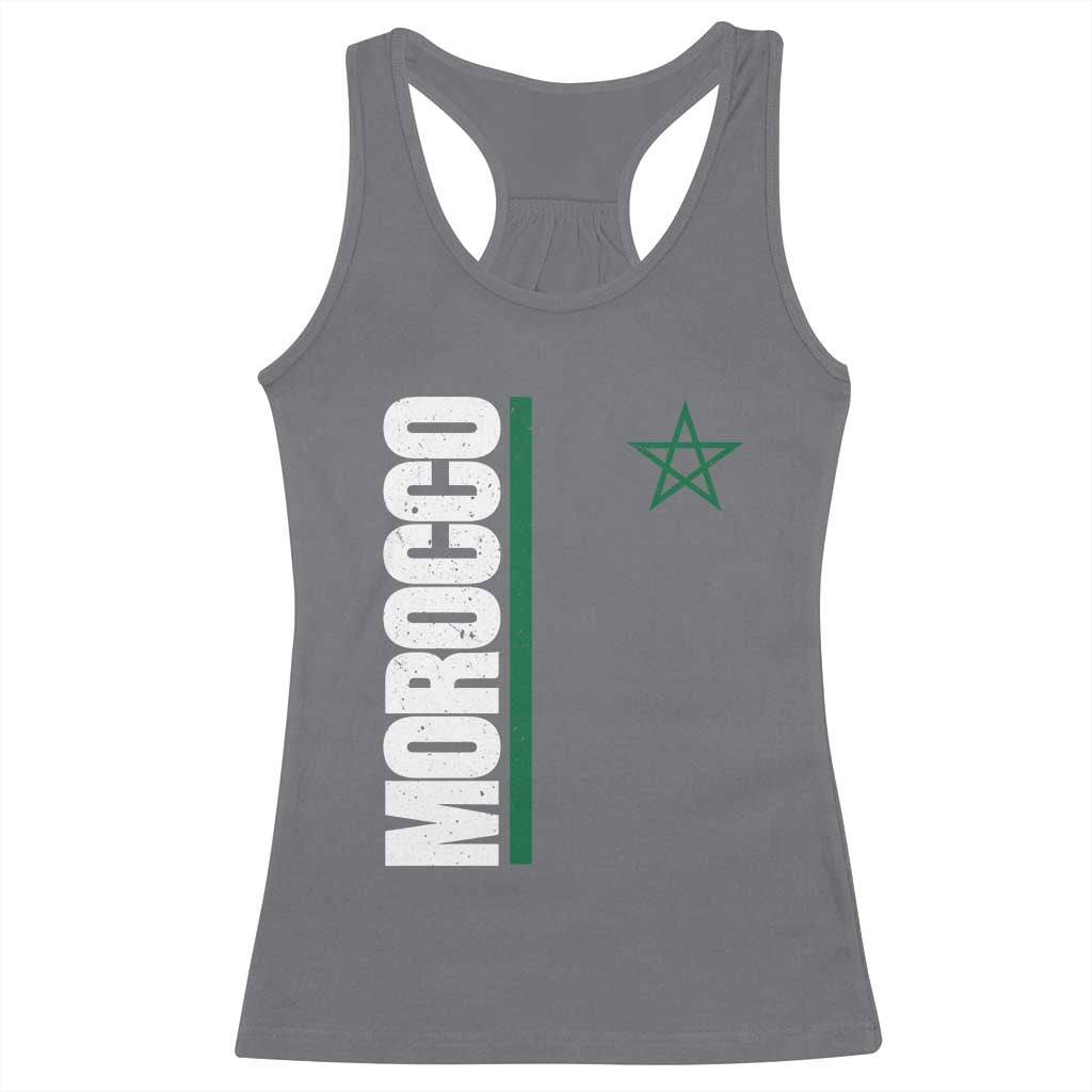 Morocco Green Star Flag Patriotic Moroccan Pride Racerback Tank Top