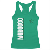 Morocco Green Star Flag Patriotic Moroccan Pride Racerback Tank Top