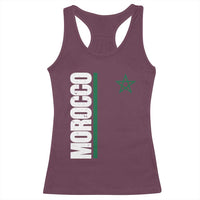 Morocco Green Star Flag Patriotic Moroccan Pride Racerback Tank Top