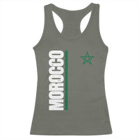 Morocco Green Star Flag Patriotic Moroccan Pride Racerback Tank Top
