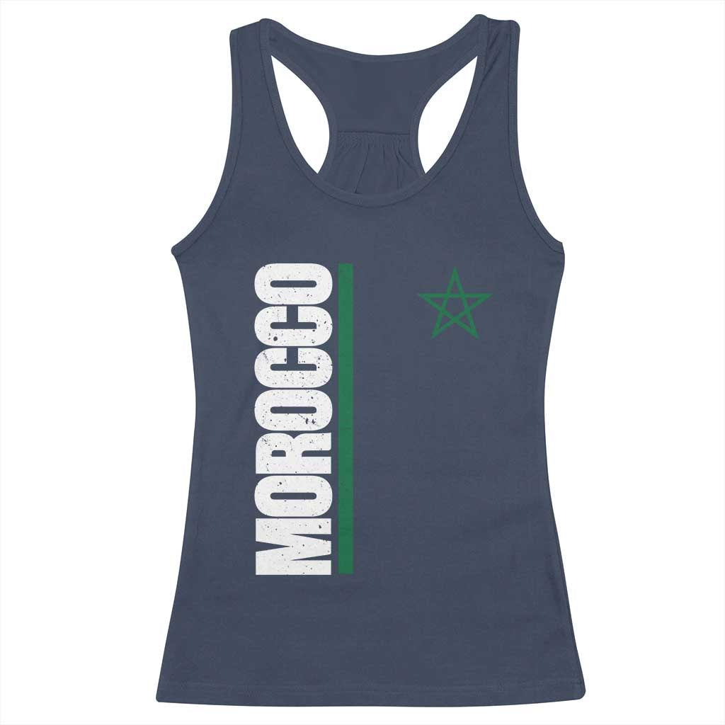 Morocco Green Star Flag Patriotic Moroccan Pride Racerback Tank Top