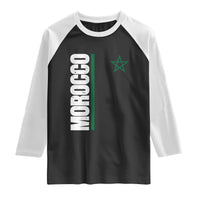 Morocco Green Star Flag Patriotic Moroccan Pride Raglan Shirt