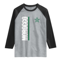 Morocco Green Star Flag Patriotic Moroccan Pride Raglan Shirt